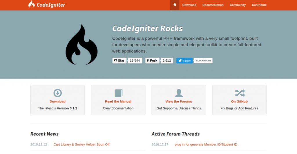 CodeIgniter Web Development Framework