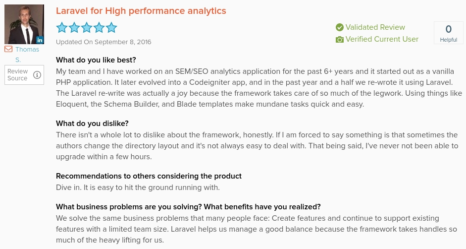 Laravel User Reviews