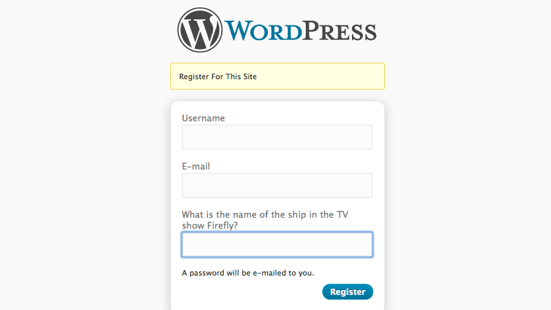 Add Security Questions to WordPress Login